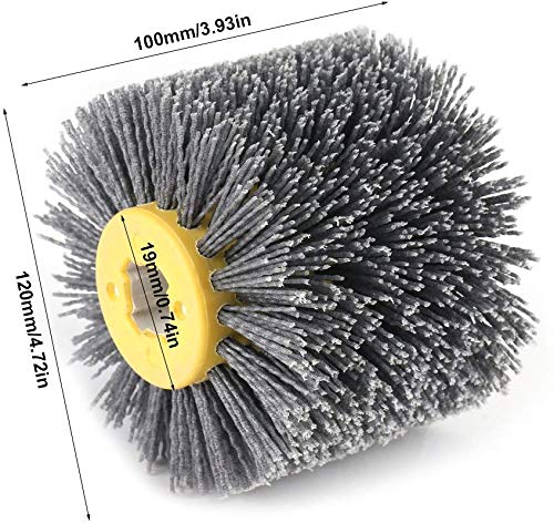[Australia - AusPower] - Nylon Brush Polishing Brush, Wire Drawing Wheel Brush Polishing Disc Grit #120 Brush Flexible for Drill for Polishing Wire for Wood Brushes Machine Satin Machine Bristle Brush 