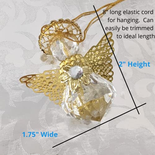 Angel Ornaments for Christmas Tree, Hanging Ornaments, Car Hanging Ornament Interior Decor, Clear, Pack of 12