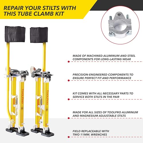 TOOLPRO K6 tube clamps replacement kit for stilts, compatible with all ToolPro stilts