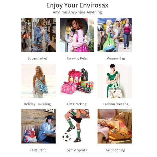 Envirosax Monochromatic Full Pouch Reusable Grocery Shopping Bags Set of 5