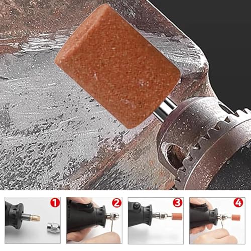 42 pieces corundum grinding tip set, grinding attachment, 1/8 inch shank size | Stone grinding polishing head grinding wheel head drill for use on gemstones, glass, metal and wood