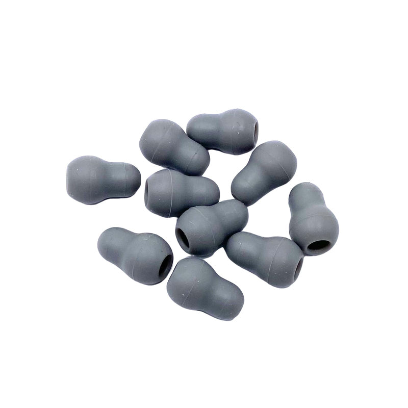 [Australia - AusPower] - 10 Pair Soft Silicone Earplugs Earbuds, Replacement Stethoscope Covers Earpieces Compatible with Littmann Stethoscope, 5 Pairs Grey and 5 Pairs Black 20 Grey+black 