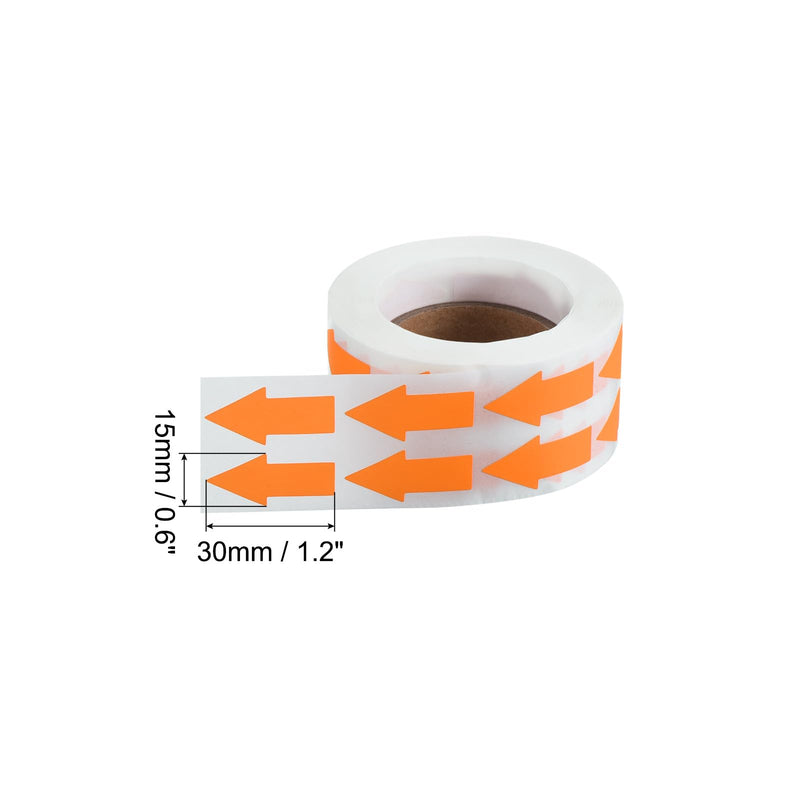PATIKIL Arrow Sticker 1.2x0.6", 1000 Pcs Adhesive Color Coding Decal for Gas Flow Direction Inspection Defect Marking, Bright Orange