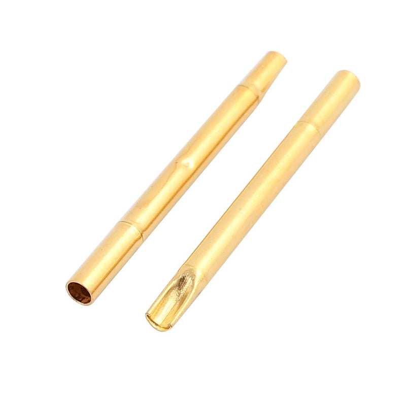 [Australia - AusPower] - uxcell 100pcs R125-4S 2.36mm Dia 30mm Length Metal Test Probe Needle Cover Gold Plated 