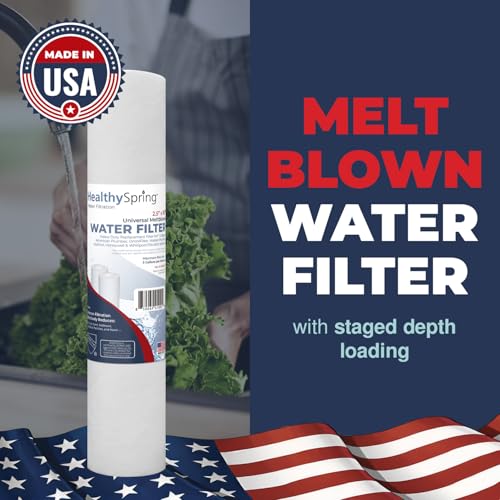 Healthy Spring 1 Micron Whole House Sediment Filter Replacement Cartridges, 10 x 2.5-inch, Pack of 2