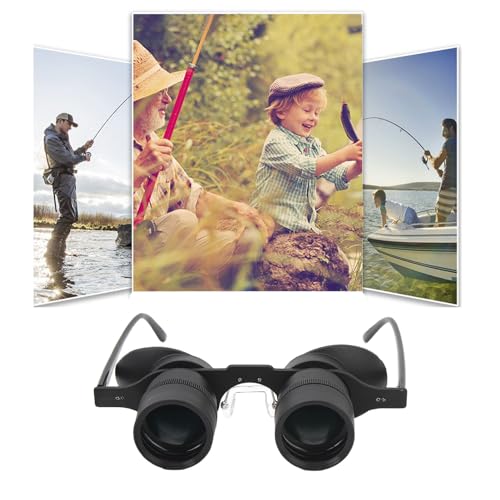 Zoom Optics Binocular Glasses, 3X Zoom Opera Glasses, Binoculars Glasses with Polarized Lens Handsfree Adjustable HD Optical Telescope Glasses for Fishing Bird Watching Black 10x