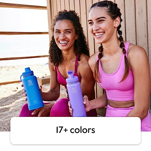 Takeya Actives Water Bottle with Spout Lid - Bottle with Double Stainless Steel Insulation - Dishwasher Safe & BPA-Free - Bottle with Spout Lid & Removable Bumper - 40 oz, Pink Lavender 40 Ounces