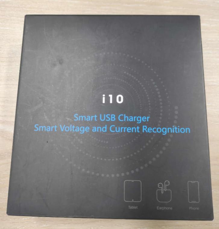 [Australia - AusPower] - USB Charger, slitinto 60W 12A 8-Port USB Charging Station Multi Port USB Hub Charger Compact Size LCD Display Compatible with iPhone iPad Samsung Kindle Tablet Bluetooth Earbuds and More Black 
