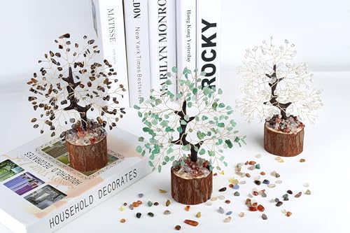 LAIDANLA Clear Quartz Crystal Tree of Life, Clarity Desk Decor Gifts White Crystal