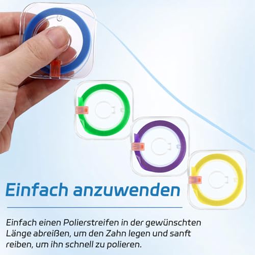 Tooth Sandpaper, Cleaning Polishing Strips, 4 Volumes | Interdental Sandpaper Travel Friendly Sanding Strips for Tartar Removal and Tooth Repair
