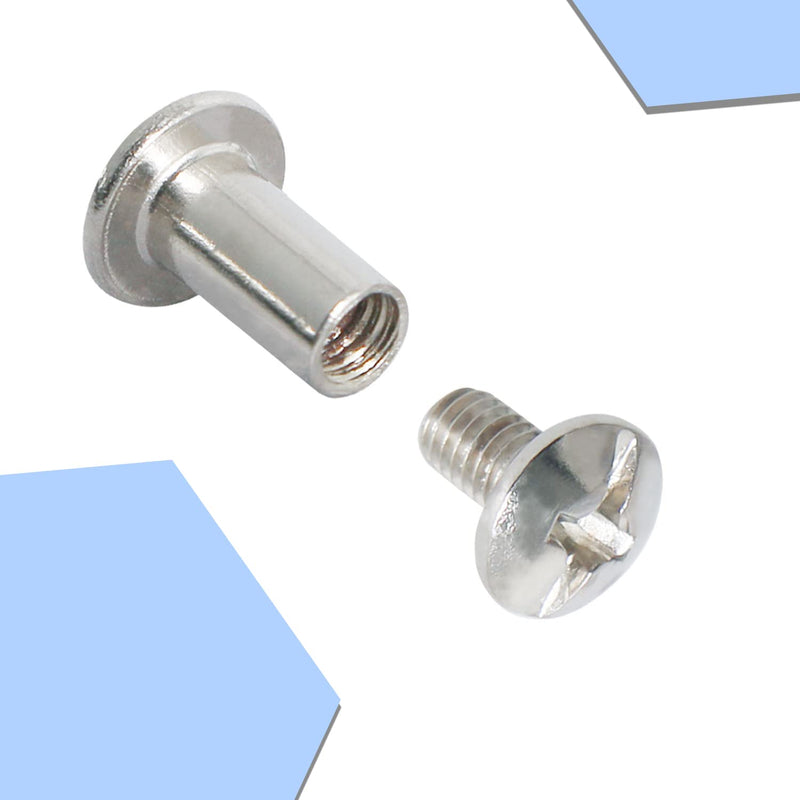 [Australia - AusPower] - Aopin Chicago Binding Screws Binding Post Scrapbook Photo Albums Screw Post Fit for 0.2inch(5mm) Hole Dia, Female M4x25mm Butt Screw for Binding Leather Saddles Purses Belt Repair, Silver, 25 Sets 25mm 