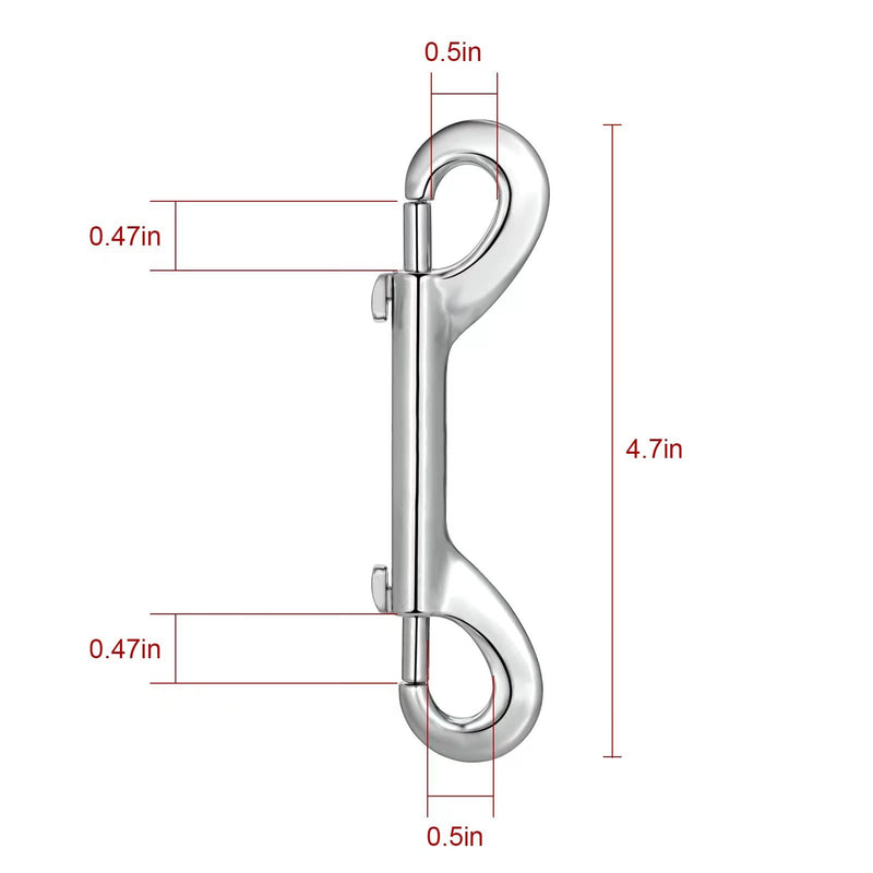 [Australia - AusPower] - Double Ended Bolt Snaps Hook Trigger Clips Chain Metal Clips Sliver 4.7 Inch 5pcs 