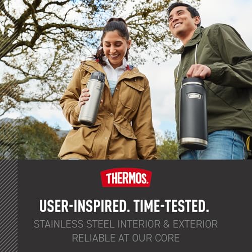 THERMOS ICON SERIES, Stainless Steel Dual Temperature Beverage Bottle, 40 oz, Granite 40 Ounces Graphite