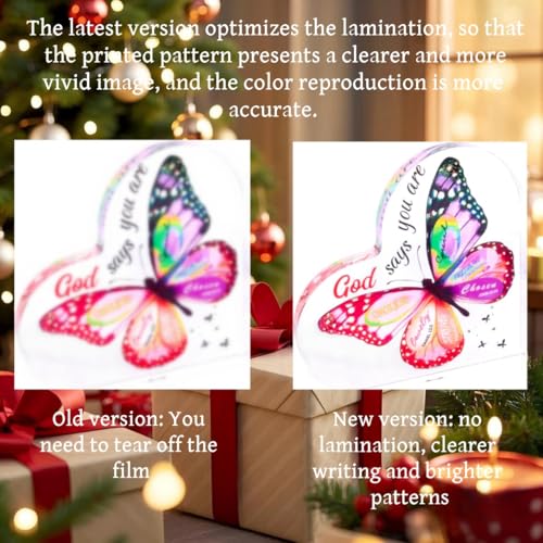 Butterfly Christian Wooden Sign 4x4 Inch Religious Home Decor Plaque