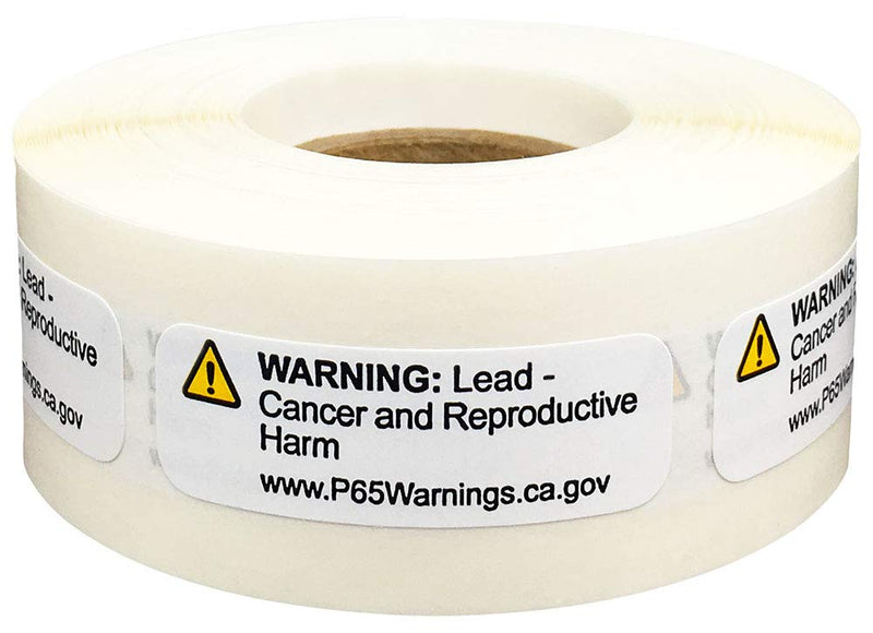 California Proposition 65 Lead Warning Labels Short Form .5 x 1.5 Inch 500 Adhesive Stickers