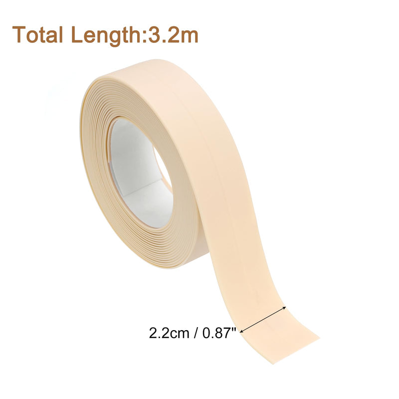 uxcell 3 Rolls Beige Caulk Sealant Strip Waterproof Self Adhesive 0.87" x 10.5Ft Toilet Caulk Tape, Bathtub Caulk Sealing Strip for Kitchen Countertop, Sink, and Floor Edge Protector