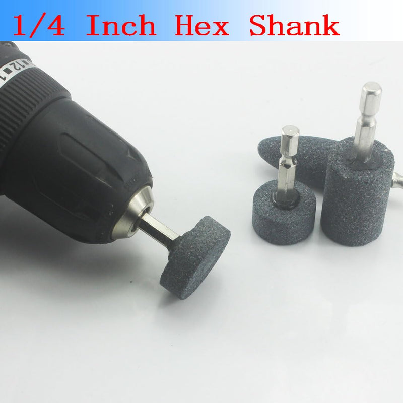 [Australia - AusPower] - Luo ke 6 Pcs Rotary Grinding Stone, 1/4'' Hex Shank Abrasive Stone Mounted Grinding Point for Rotary Tool Drill 