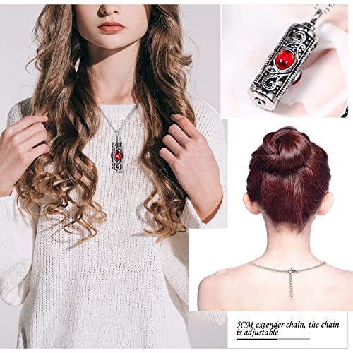 Fumete 5 Pcs Urn Necklaces for Ashes Cremation Keepsake Red