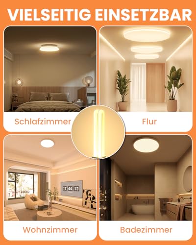 DoRight 18W CFL G24d-2 2-Pin Compact Fluorescent Lamp - PLC 827 Fluorescent Lamp, Warm White 3000K 2U Double Spiral Tube Energy Saving Lamp Non-Dimmable for Kitchen, Office, Bedroom (Pack of 1) Warm white 3000 K
