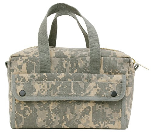 Rothco mechanics tool bag in ACU digital camo with brass zipper