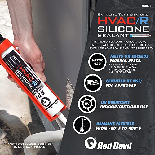 Red Devil 0897 Extreme Temperature HVAC/R Silicone Sealant, 280 ml, Clear, 1 Pack, Made in USA