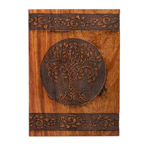 Hashcart Carved Tree Wooden Cremation Urn, Human Ashes 90 Lbs