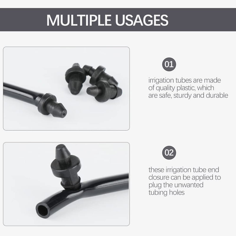 [Australia - AusPower] - 60 Pieces Drip Irrigation 1/4" Barbed Tubing End Plugs,Barbed Connectors End Cap for Drip or Sprinkler Systems 60 