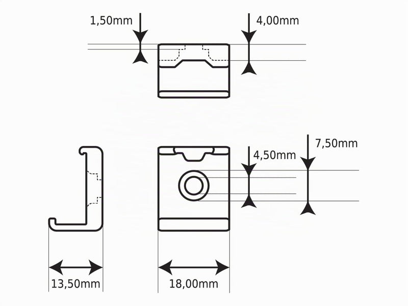 Holder for Mounting Compatible with WAGO 221 Connection Clamps, for Mounting on Various Surfaces Glue/Screws (16, Holder 2/3/5 Conductor 4 mm2 + Screw) Halter 2/3/5-Leiter 4mm2 + Schraube 16