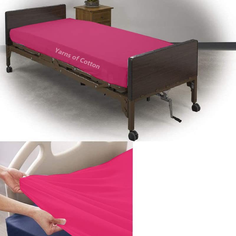 [Australia - AusPower] - Symphony 3 PC Set Microfiber Hospital Bed Sheet Set Standard Sheets for Hospital Bed - Fitted Sheets for Massage Table, Home, Air Bnb Essentials, Dorm Decorations - 10 Inch Drop (Hot Pink) 