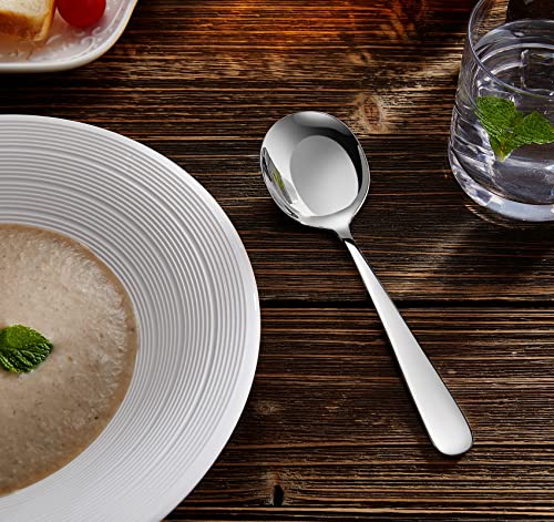 KEAWELL Premium Louise 8-Piece 7-Inch 18/10 Stainless Steel Soup Spoons (8)