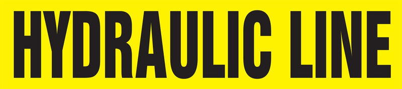 Accuform RPK439STA Snap Tite "Hydraulic LINE" Pipe Marker for 3/4" to 1-1/4" OD Pipe, 6" H x 3/4" L x 8" W, Black on Yellow