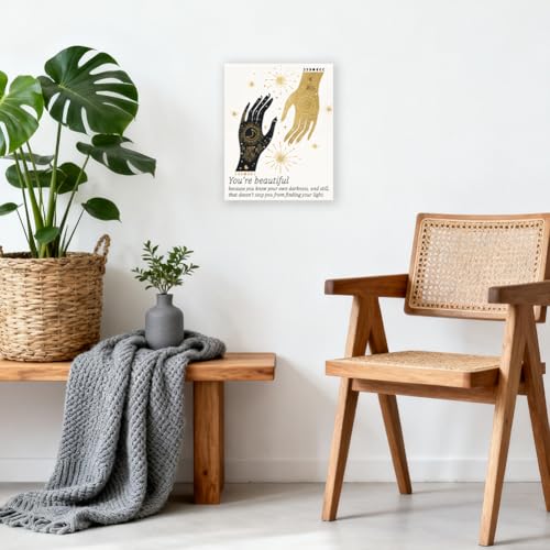 CRAFTYMELODY Boho Witchcraft Art Prints Gothic Witchy Wall Decor Inspirational Positive Quote Art Home Awareness Artworks for Therapy Office Living Room Bedroom Home Decoration 11x13.8 Inch Unframed