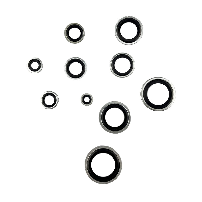 [Australia - AusPower] - 150Pcs Automotive Self-Centered Bonded Seal Gasket Assortment Kit Bonded Seal Oil Washer Assortment Kit 