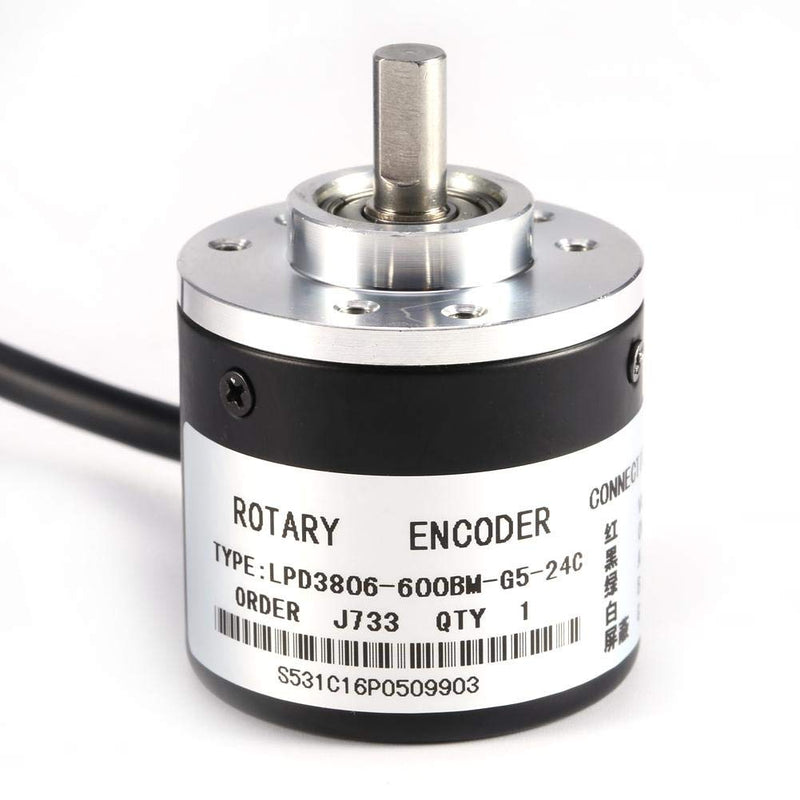 [Australia - AusPower] - Rotary Encoder, 600P/R Photoelectric Incremental Rotary Encoder 5V-24V AB 2-Phases Wide Voltage Power Supply 6mm Shaft 