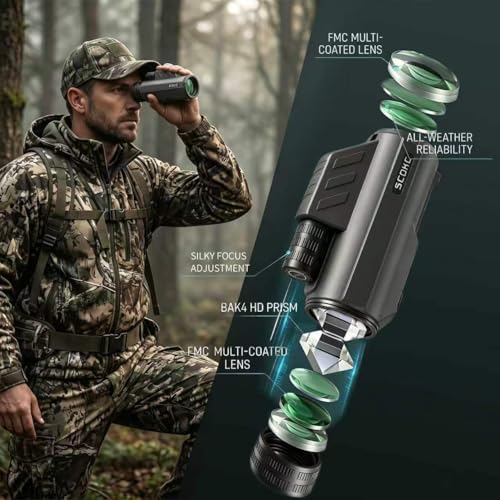 12x32 Monocular Telescope,Compact Waterproof Fogproof for Bird Watching 12x32 dark grey
