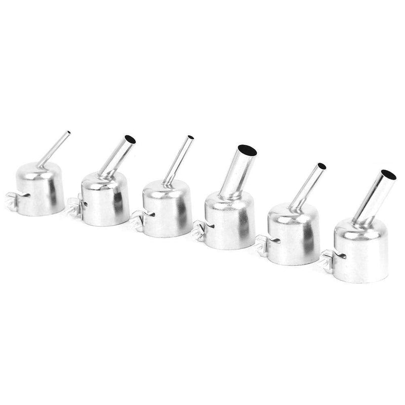 [Australia - AusPower] - 6 Pieces Hot Air Gun Nozzle Kits, Aluminium Short Slanted Hot Air Blower Nozzle 861DW Hot Air Gun Attachment Soldering Desoldering Station Accessories Hot Air Soldering Station for Hot Air Gun 