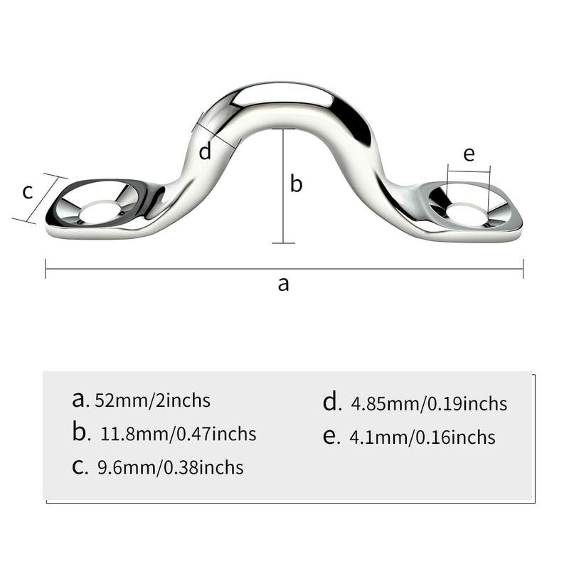 [Australia - AusPower] - 304 Stainless Steel Ceiling Hooks Heavy Duty Metal Pad Eyes Plate Snap Eye Strap Drop Ceiling Anchor Hooks Hardware with Screws for Hanging Plant Hangers 2.1" -10Pack Pack-10 