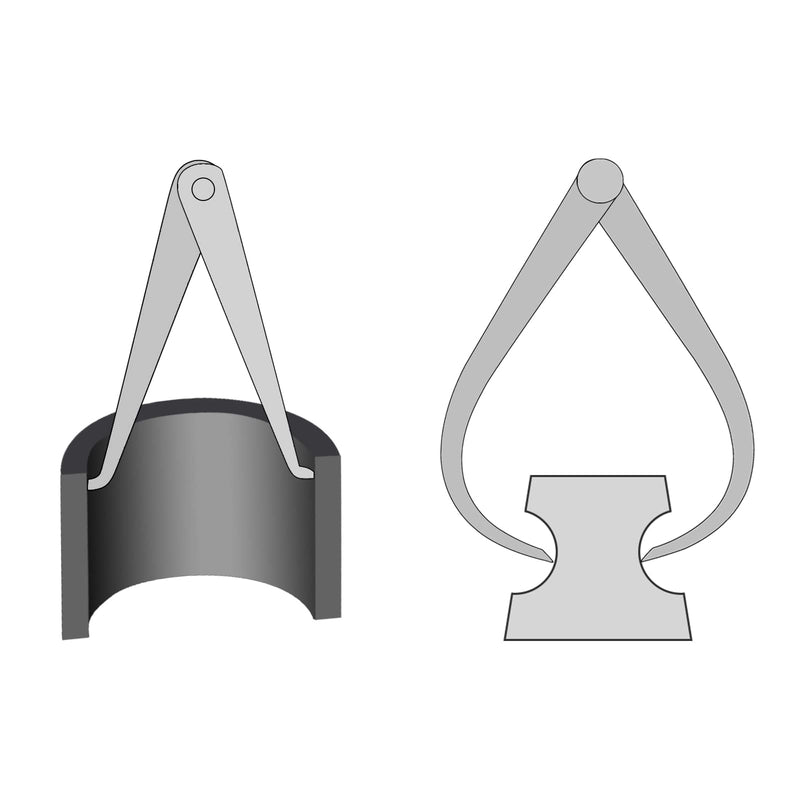HARFINGTON Firm Joint Inside Outside Caliper Set 500mm 20 inch 410 Stainless Steel Firm Friction Joint for External Internal Measurements