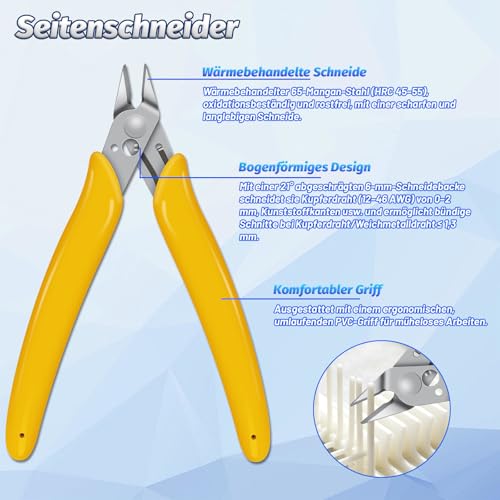 Deburring Tool with 10 Different Blades, 6 File Set and Side Cutters, 3D Printing Metal Hand Deburring Tool for DIY, Model Making, 3D Printer, Art, Plastic