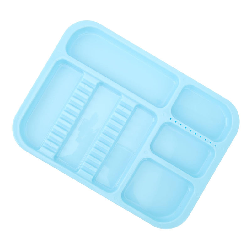 Tray for Oral Instruments, Divided Plastic Oral Cavity Instrument Tray, Organised Storage Holder for Dental Tools, Instruments, Cosmetic (Blue)