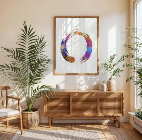 Dignovel Studios 11X14 Unframed Zen Circle Enso Symbol Buddhism Meditation Yoga Watercolor Art Print Poster Giclee Decor Home N428 14"L x 11"W