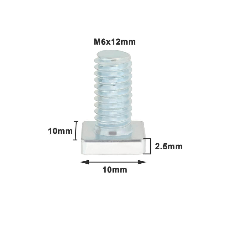 [Australia - AusPower] - The Lord of the Tools 50 Sets Greenhouse Nuts and Bolts M6x12MM Stainless Steel Flat Head Screws for Building Repairing Greenhouse Necessary Accessories 