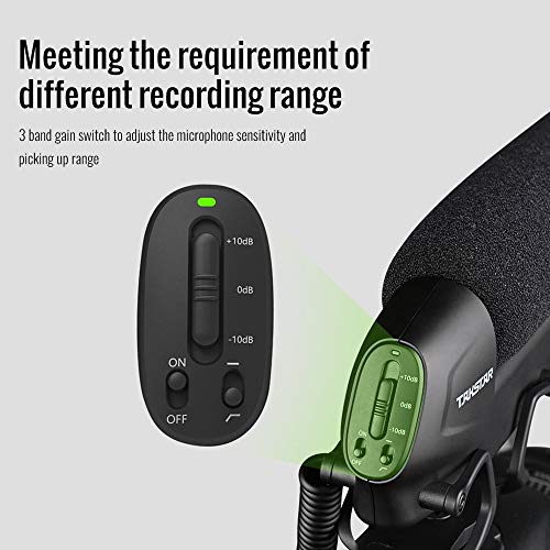 SGC-600 On-Camera Condenser Interview Microphone 3.5mm Plug with Windscreen Cold Shoe Mount Compatible with Canon Nikon Sony DSLR Cameras Camcorders