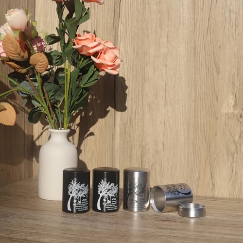 3 Inches Small Urns for Human Ashes Set of 8 Mini Urns for Sharing Small Keepsake Urns Memorial Ashes Holder-Family Tree Set of 8-bird tree