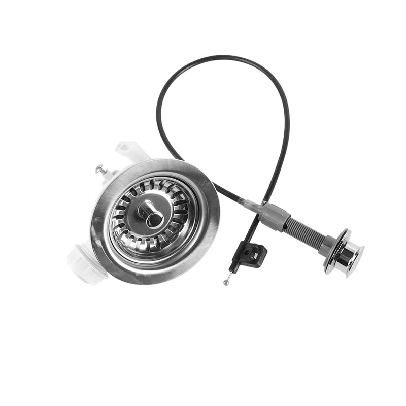 [Australia - AusPower] - Sarini Strainer Basket Eccentric Valve with Rope Rotary Drain Fitting Sink G1-1/2 Diameter 114 mm for Kitchen Sink and Dishwasher Drainage Solutions 