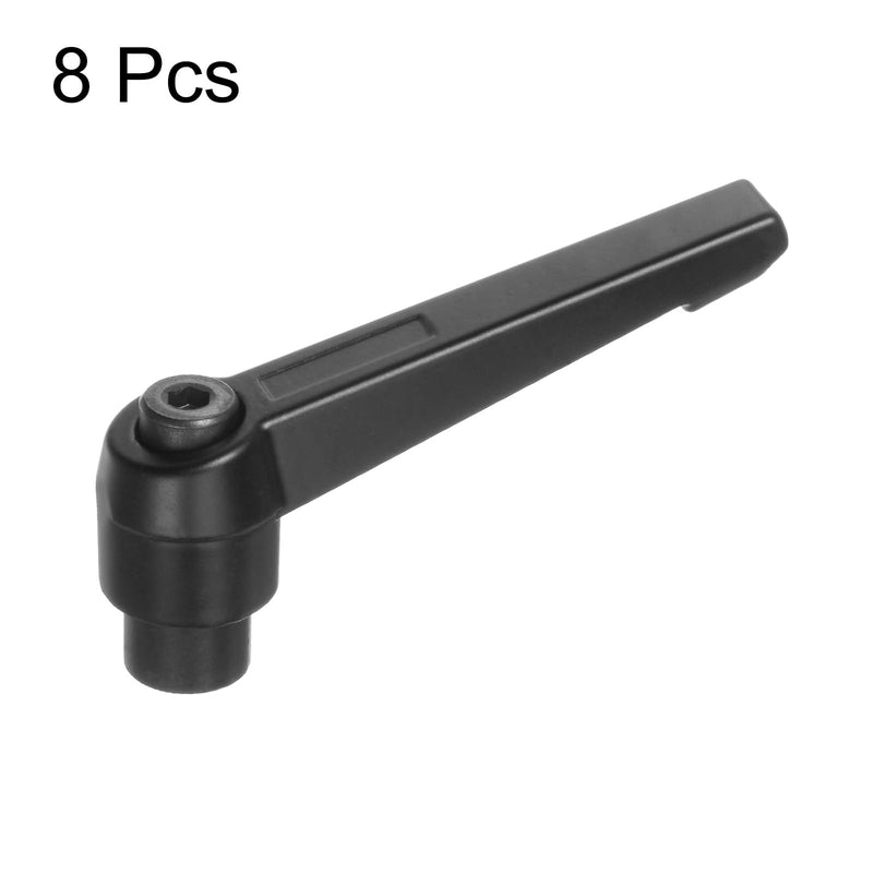 [Australia - AusPower] - QUARKZMAN Pack of 8 Adjustable Clamping Lever Handles M8 Female Thread Nut Knobs Rotating Screw Locking Quick Release Ratchet Push Switch Handle Black M8 x 63mm 