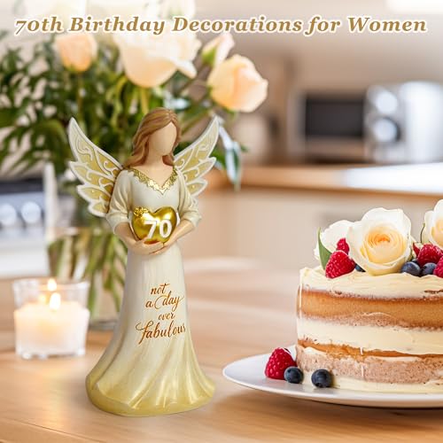 70th Birthday Gifts for Women, Hand-Painted Resin Figurine Décor 70th Birthday Gifts