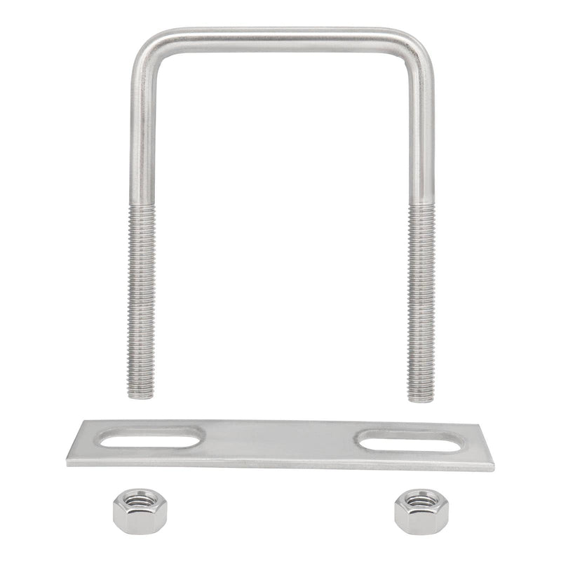 [Australia - AusPower] - 2 Sets 304 Stainless Steel Square U-Bolts 3.94"(100mm)Inner Width, 5.91"(150mm)Length Stainless with M10 Nuts, Frame Plate, Accessories for Automobiles Trailer, Boat Trailer Industrial Parts 100×150mm (W*L) 