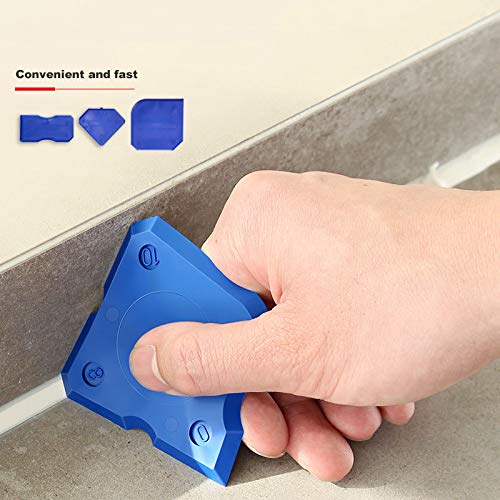 [Australia - AusPower] - 11Pcs Caulking Tools, 3 in 1 Silicone Caulking Finishing Tool Kit(stainless steelhead), Reuse and Replace 5 Silicone Pads, Sealant Caulk for Kitchen Bathroom Window, Sink Joint 