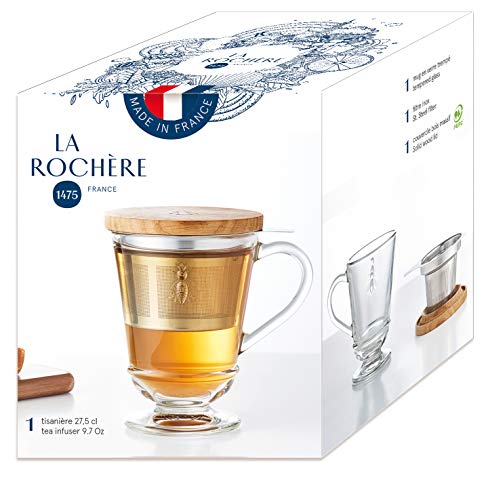 La Rochere Bee Tea Cup w/Infuser & Lid - Vintage Glassware (9.oz)